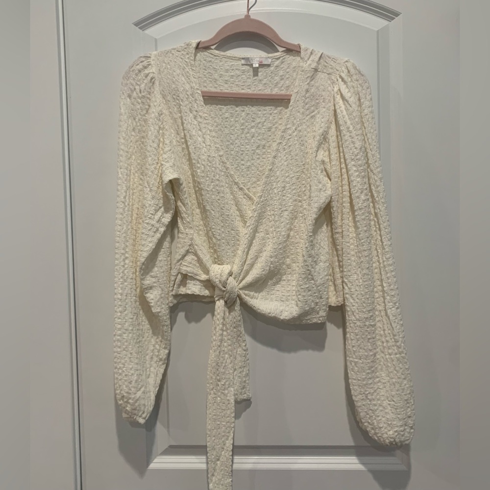 Long sleeve cross over shirt